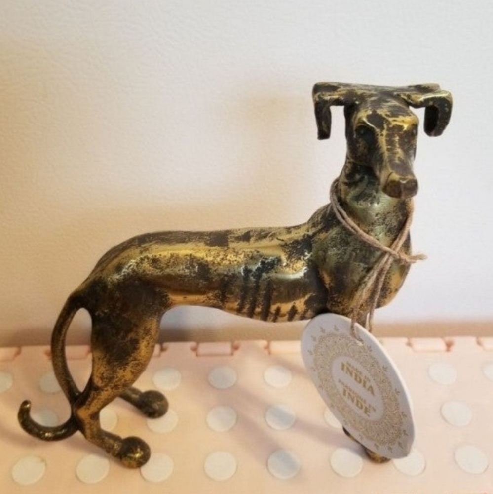GOLD WHIPPET GREYHOUND STATUE - Picture 2 of 5